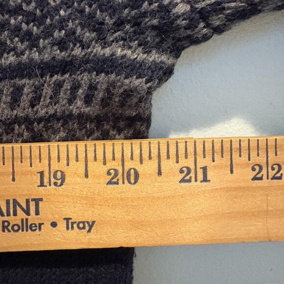 Banana Republic Sweater Men Medium Navy Fair Isle Shawl Collar Wool Blend Knit - Picture 6 of 9